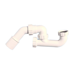 MRB7-NS  Сифон трубный Р/S-образный (1 1/2"х40мм) без выпуска с ревизией; высота 75мм; выход Дн=40/