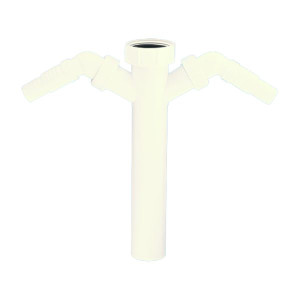 TEE4  Вставка (1 1/2"«мама»хДн=40мм) с 2-мя адаптерами под углом для слива бытовой техники; высота