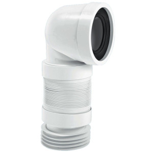 MRWC-F11R Фановая раздвижная (L260-540мм) гофрированная труба под углом 90° с манжетой; вход Ду=97-