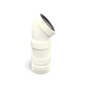 MRWC-F16R  Фановая раздвижная (L315-440мм) гофрированная трубапод углом 45° c манжетой; вход Ду=97-