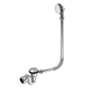 BRASSTRAP-25-CP Трап (1 1/4"х40мм) из латуни для ванн с переливом (L640ммхD25мм), металлическими 70