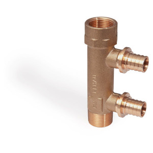 Rehau Гребенка распределительная на две трубы R/Rp 3/4-16 RX бронза+