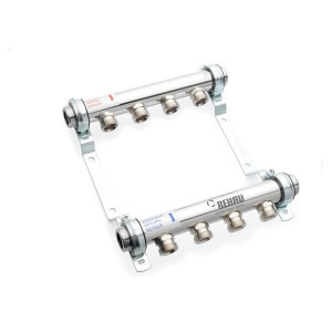 REHAU Распределительный коллектор 1", HLV 4, количество контуров-4, выход-3/4" ЕК, нержавеющая ста