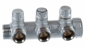 Коллектор зап. 3/4" (ВР-НР) 1/2 с 3 отв. FAR евроконус