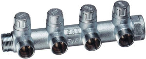 Коллектор зап. 3/4" (ВР-НР) 1/2 с 4 отв. FAR плоское
