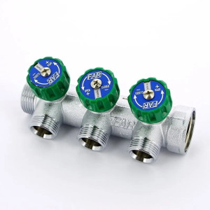 Коллектор рег. 3 отв. 3/4" х 1/2" FAR евроконус