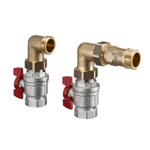 Oventrop Угловой набор для гребенок с 2мя шаровыми кранами 1''